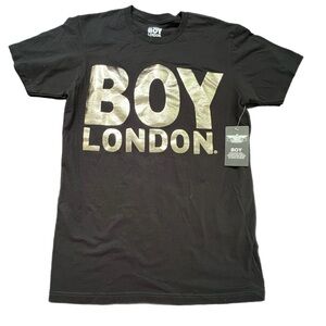 Boy London Black T-Shirt with White or Metallic Gold Logo - various